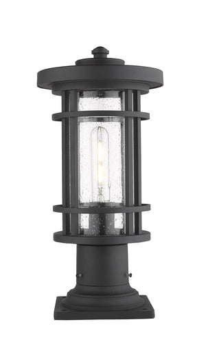 Jordan 1 Light Outdoor Pier Mounted Fixture in Black Finish
