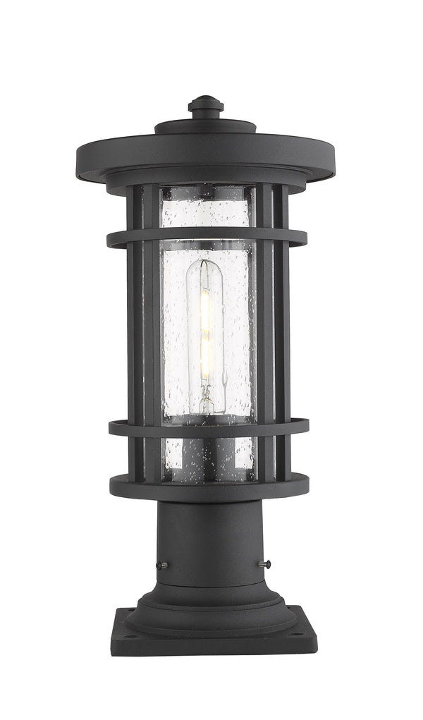 Jordan 1 Light Outdoor Pier Mounted Fixture in Black Finish