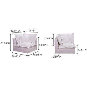 Moe's Olivia Corner Chair with Feather Blend