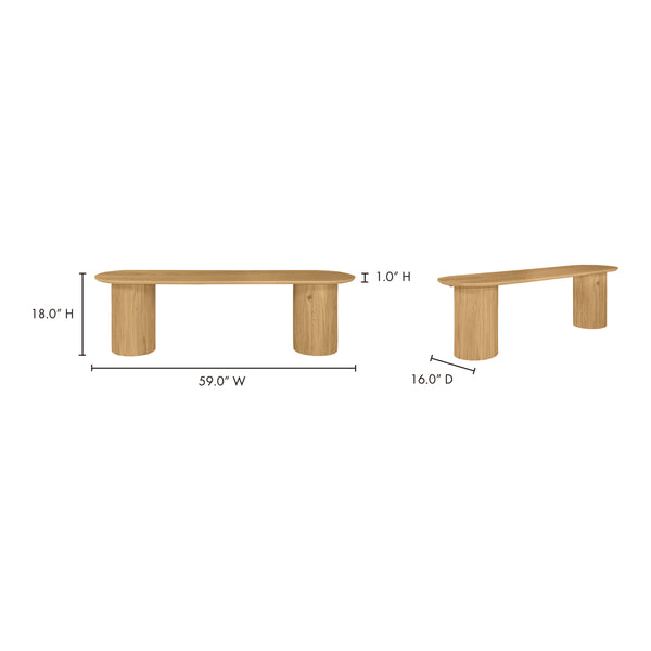 Povera Dining Bench in Natural Oak