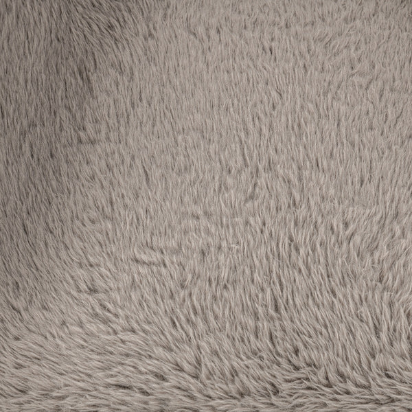 Teddy Plush Accent Chair in Soft Faux Fur - Granite
