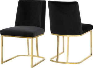Rick Dining Chair In Black Velvet and Gold