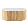 Ingrid Ceramic Top 39.5" Round Coffee Table, Marble/Natural
