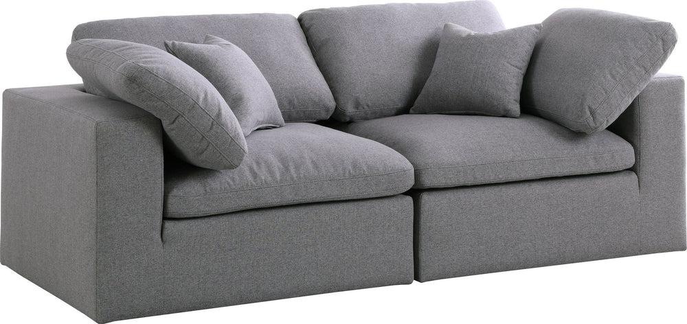 Carmen Cloud Modular Sofa In Grey Linen Fabric