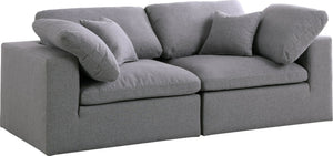 Carmen Cloud Modular Sofa In Grey Linen Fabric