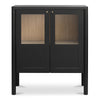 Moe's Hannah Cabinet Black with Glass Inserts