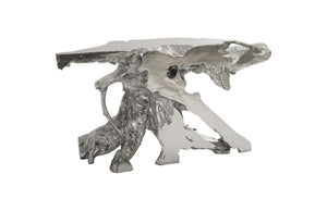 Freeform Console Table B, Silver Leaf