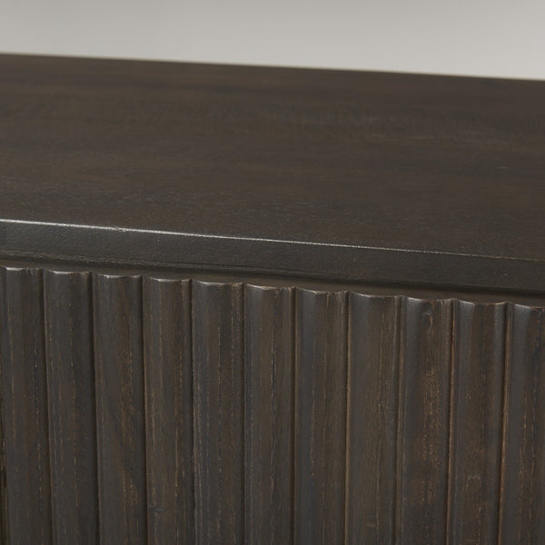 Terra 72L x 18W x 32H Dark Brown Wood Fluted Sideboard