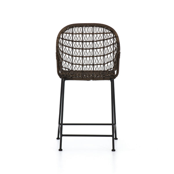 Bandera Outdoor Woven Counter Stool-Grey