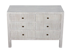 Conrad 6-Drawer Mahogany and Veneer Dresser in White Wash