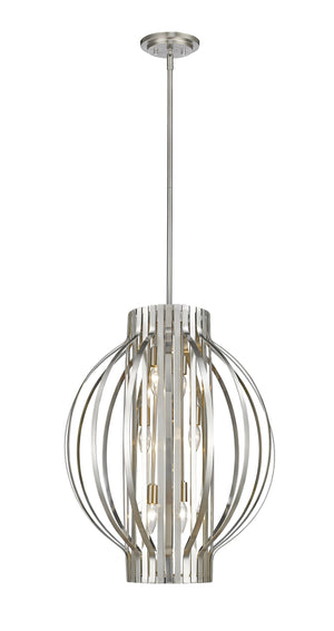 Moundou 6 Light Pendant in Brushed Nickel Finish