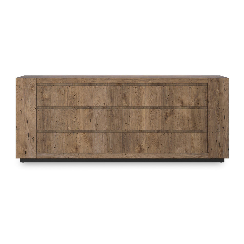 Abaso 6-Drawer Dresser In Rustic Wormwood Oak