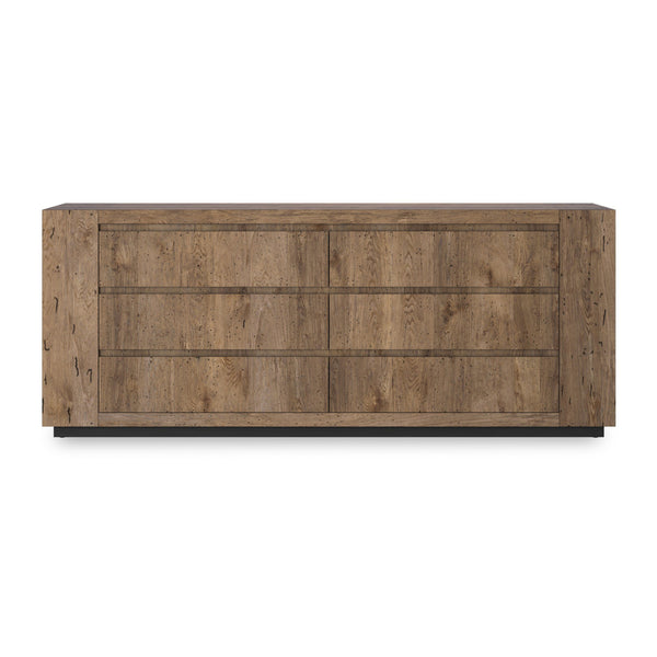 Abaso 6-Drawer Dresser In Rustic Wormwood Oak