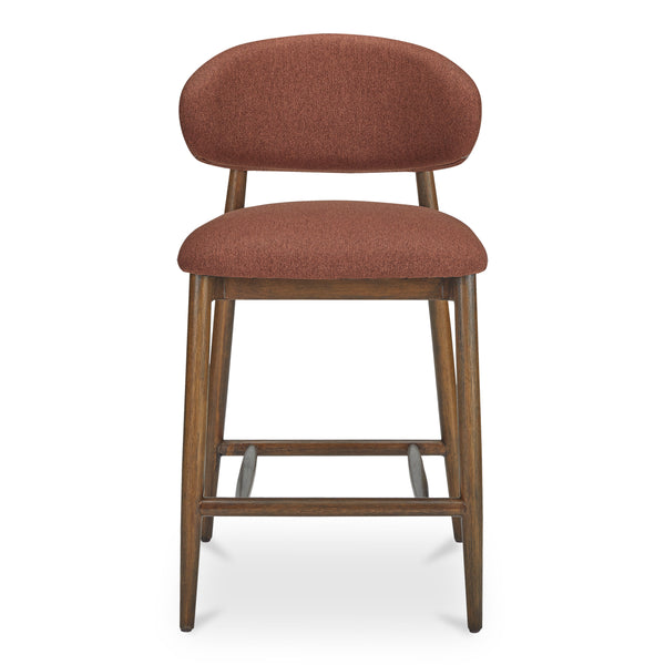 Moe's Ellie Counter Stool in Rust Upholstery