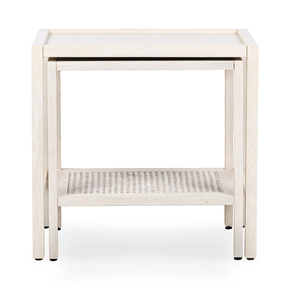 Devin Solid Wood Nesting Tables in Milk White