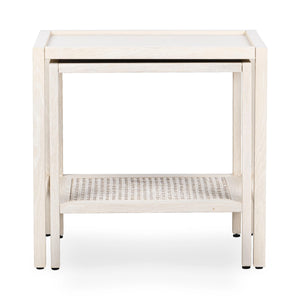 Devin Solid Wood Nesting Tables in Milk White