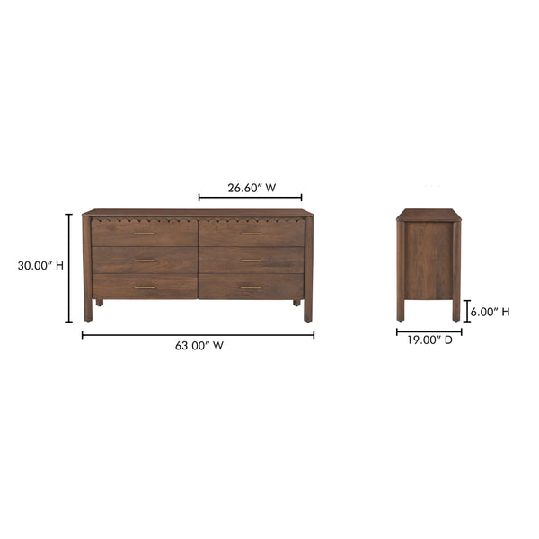 Moe's Wiley Dresser in Vintage Brown