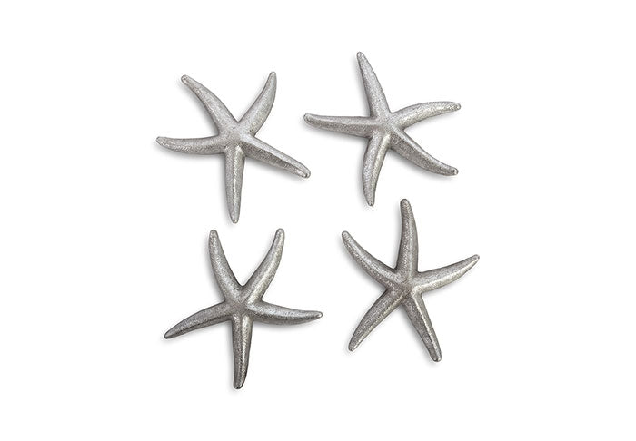 Star Fish, Silver Leaf, Set Of 4, Small