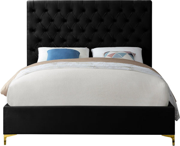 Robin Queen Bed In Black Velvet