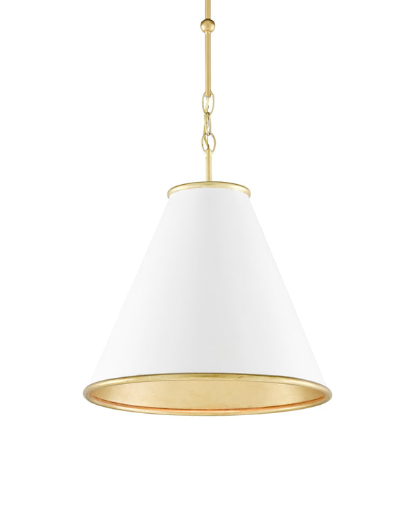 Pierrepont White Small Pendant In White & Gold