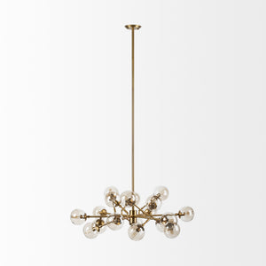 Rudyard Glass Globe and Gold Metal Chandelier