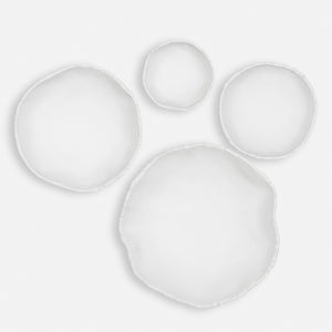 Lucky Coins White Metal Wall Bowls, S/4