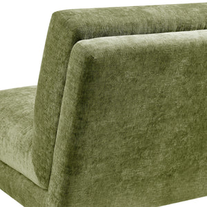 Zenda Chenille Swivel Accent Chair w/ Wooden Base, Millburry Green