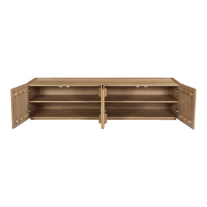 Plank Media Cabinet in Natural Oak