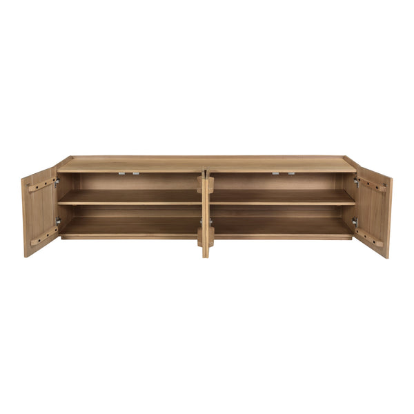 Plank Media Cabinet in Natural Oak