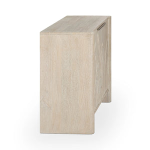 Ledro Solid Mango Wood 2Dr Cabinet with Carvings - Cream