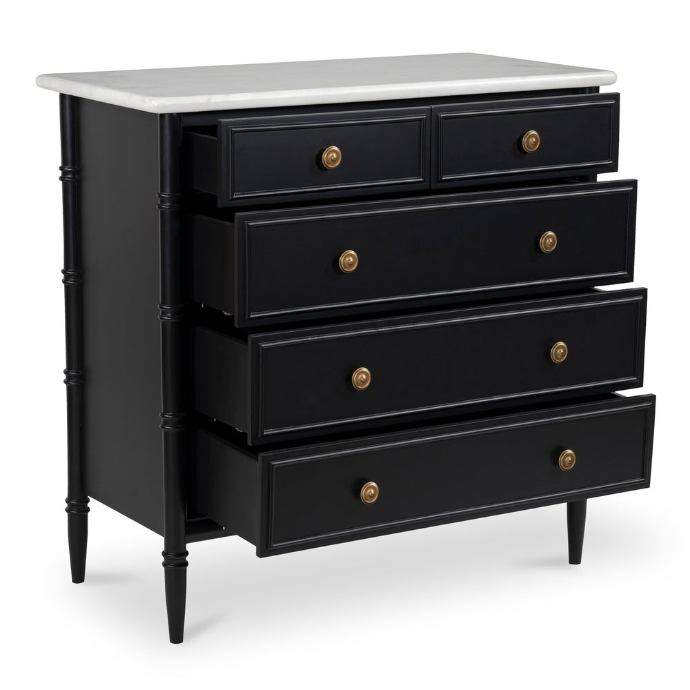 Eleanor 5-Drawer Chest Black Mango Wood