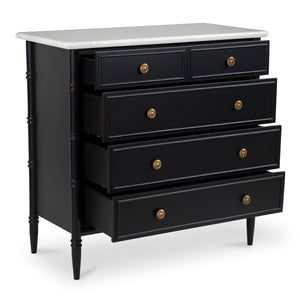 Eleanor 5-Drawer Chest Black Mango Wood