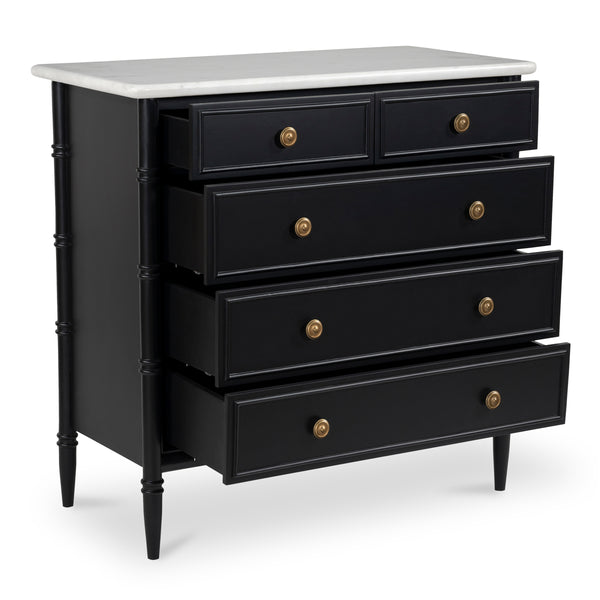 Eleanor 5-Drawer Chest Black Mango Wood