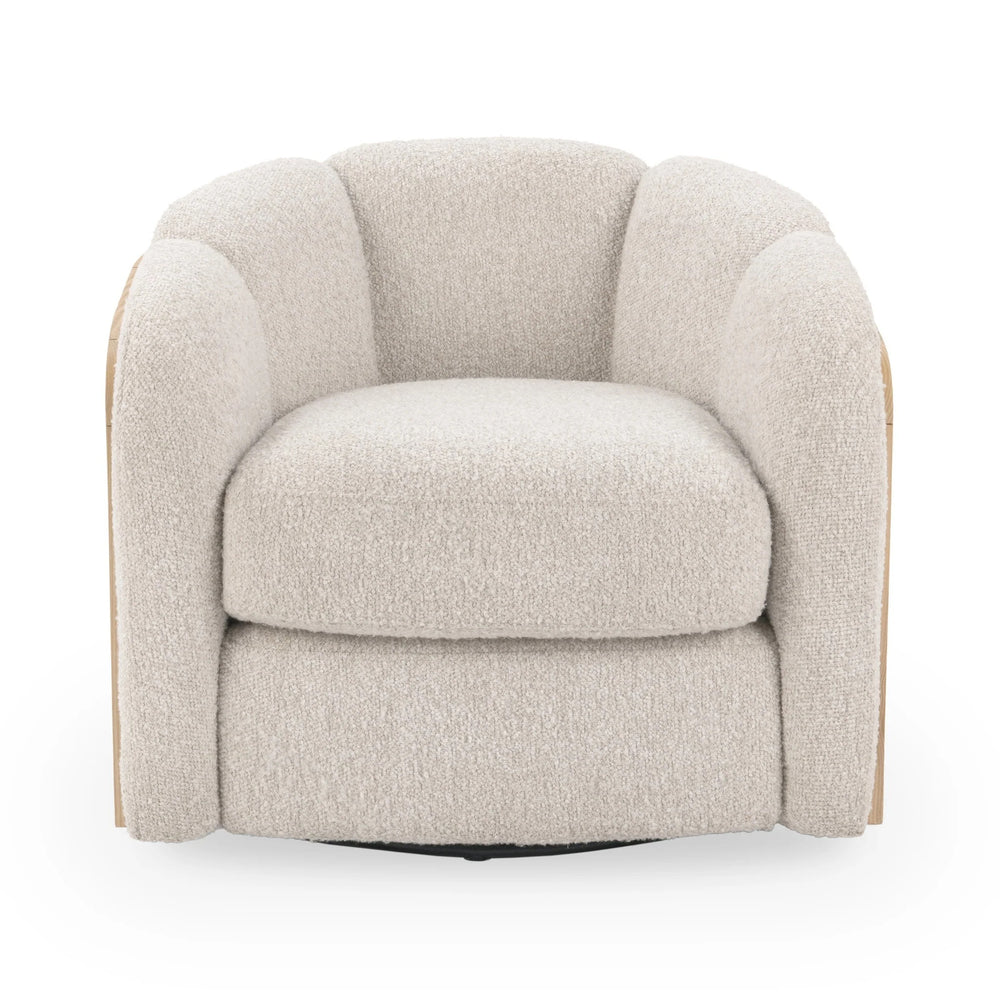 Daisy Upholstered Swivel Chair - Coastal Sand