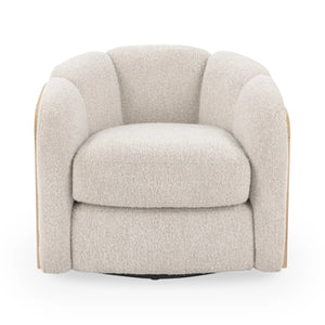 Daisy Upholstered Swivel Chair - Coastal Sand