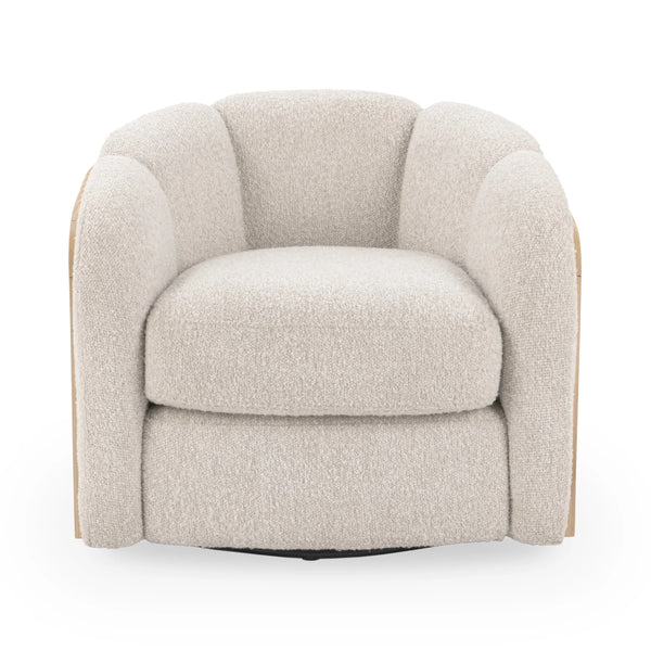 Daisy Upholstered Swivel Chair - Coastal Sand