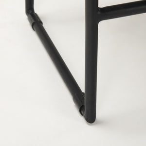 Givens IV 24.25" Seat Height Black Wood Seat Black Frame Stool