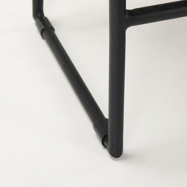 Givens IV 24.25" Seat Height Black Wood Seat Black Frame Stool