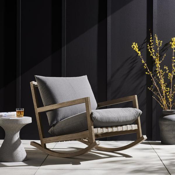 Aiken Outdoor Rocking Chair In Charcoal