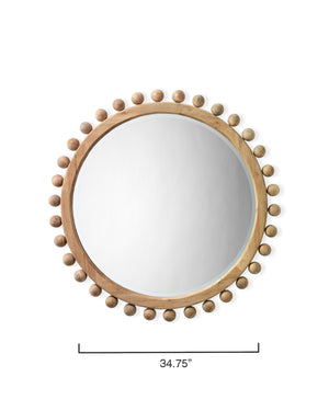 Brighton Round Wood Mirror, Natural