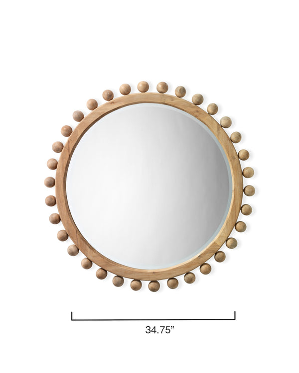 Brighton Round Wood Mirror, Natural
