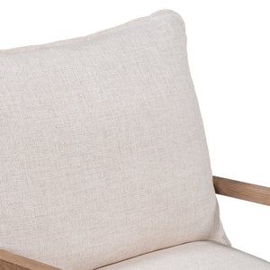 Mariah Upholstered Accent Chair with Wood Frame - Natural