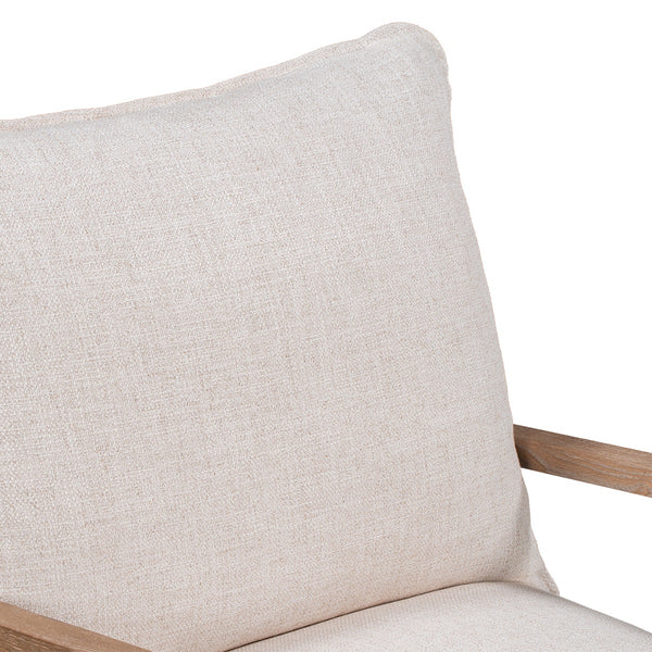 Mariah Upholstered Accent Chair with Wood Frame - Natural