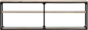 Novie Console, Large, Black Steel with Dark Walnut