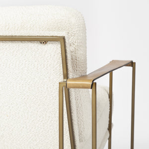 Watson Cream Fabric Wrap Gold Metal Frame Accent Chair