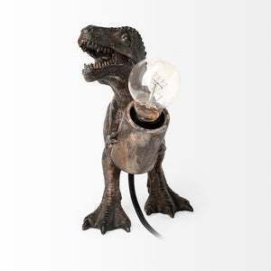 Raptor (10.6"H) Dark Tone Resin Tyrannosaurus Rex Table Lamp