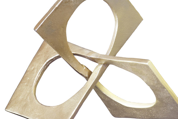 TWISTED METAL SCULPTURE IN TEXTURED ANTIQUE BRASS