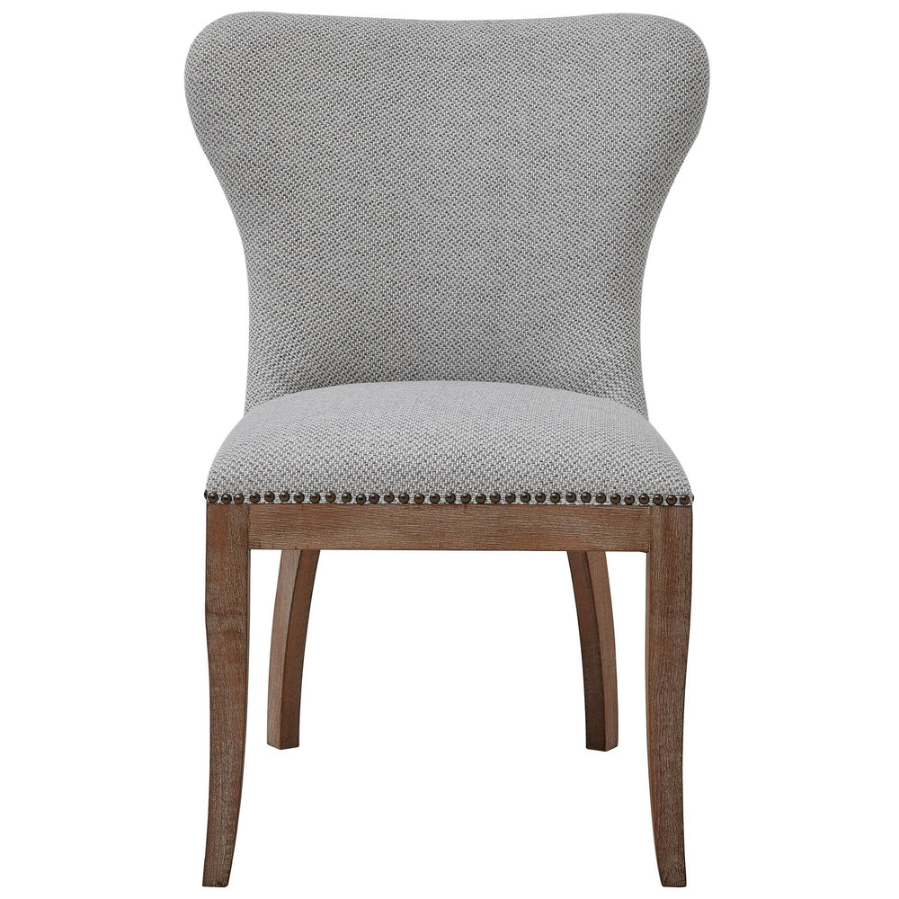 Dorsey Fabric Chair Drift Wood Legs In Cardiff Gray 