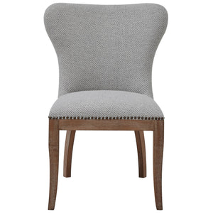 Dorsey Fabric Chair Drift Wood Legs In Cardiff Gray 