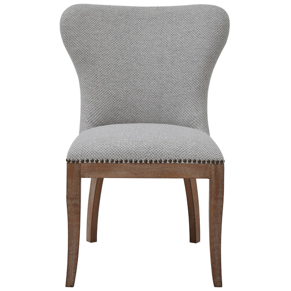 Dorsey Fabric Chair Drift Wood Legs In Cardiff Gray 